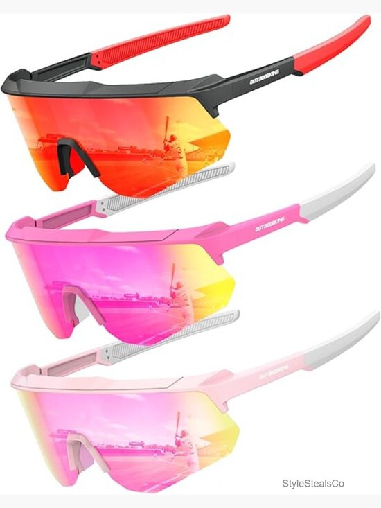 Polarized Sports Sunglasses Wrap Around UV Protection for Cycling Running main image 4